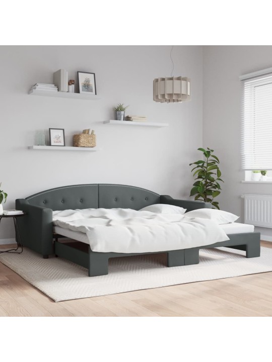 Válenda s přistýlkou tmavě šedá 100 x 200 cm textil