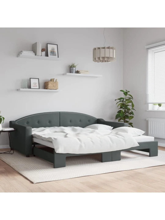 Válenda s přistýlkou tmavě šedá 100 x 200 cm textil