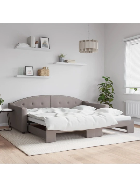 Válenda s přistýlkou taupe 100 x 200 cm textil