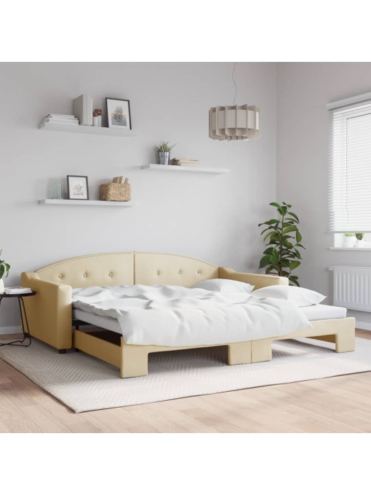 Válenda s přistýlkou krémová 100 x 200 cm textil