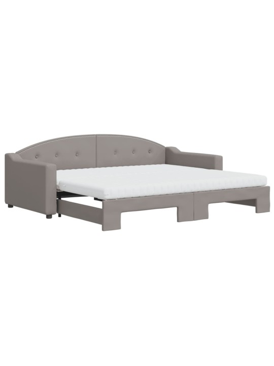 Válenda s přistýlkou a matracemi taupe 90 x 200 cm textil