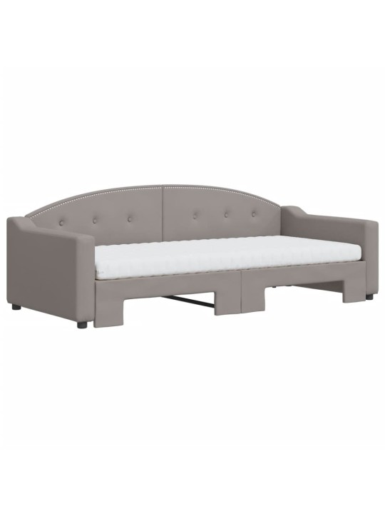 Válenda s přistýlkou a matracemi taupe 90 x 200 cm textil