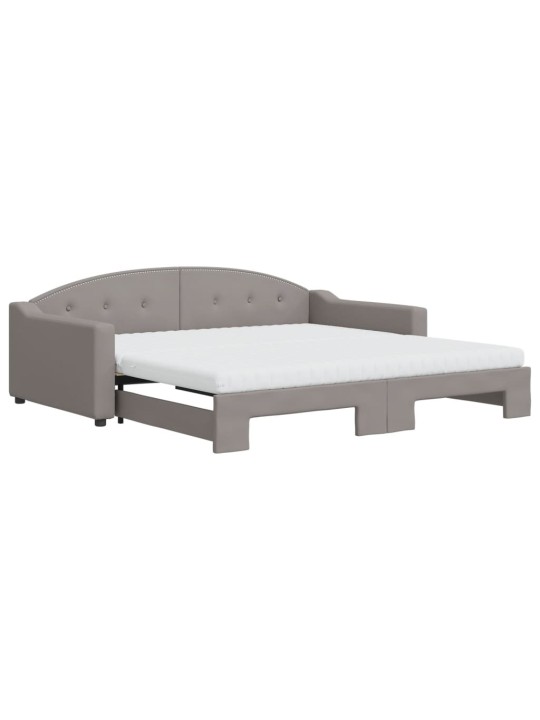 Válenda s přistýlkou a matracemi taupe 100 x 200 cm textil
