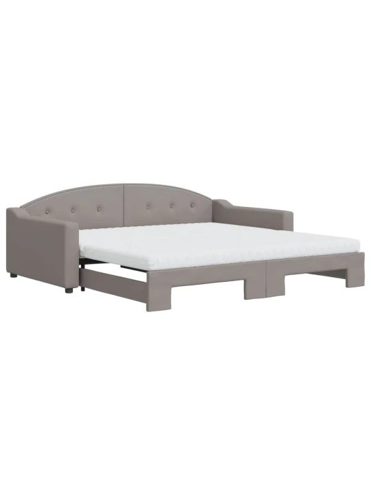 Válenda s přistýlkou a matracemi taupe 100 x 200 cm textil