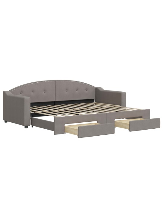 Válenda s přistýlkou a zásuvkami taupe 80 x 200 cm textil