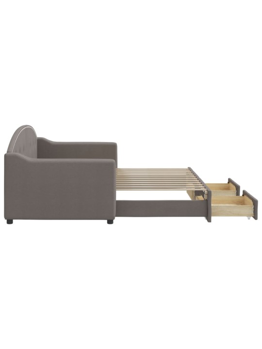 Válenda s přistýlkou a zásuvkami taupe 80 x 200 cm textil