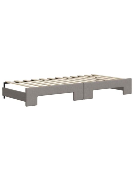Válenda s přistýlkou a zásuvkami taupe 100 x 200 cm textil
