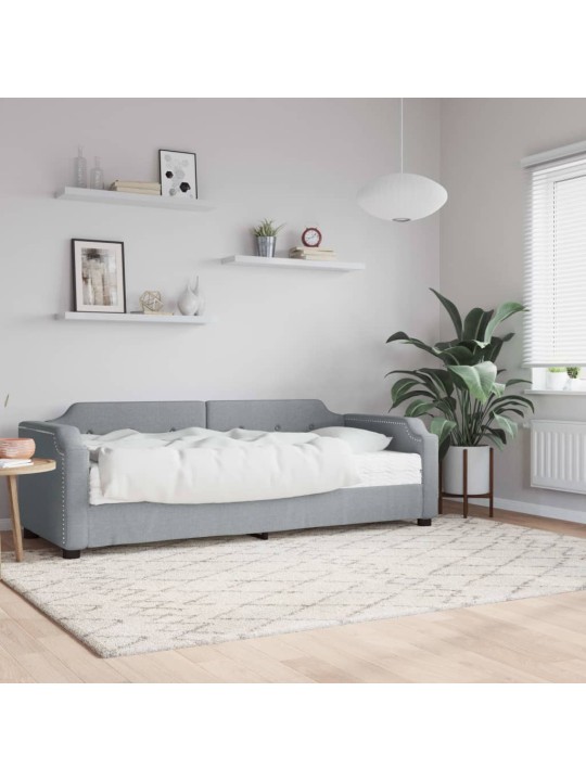 Válenda s matrací světle šedá 80 x 200 cm textil