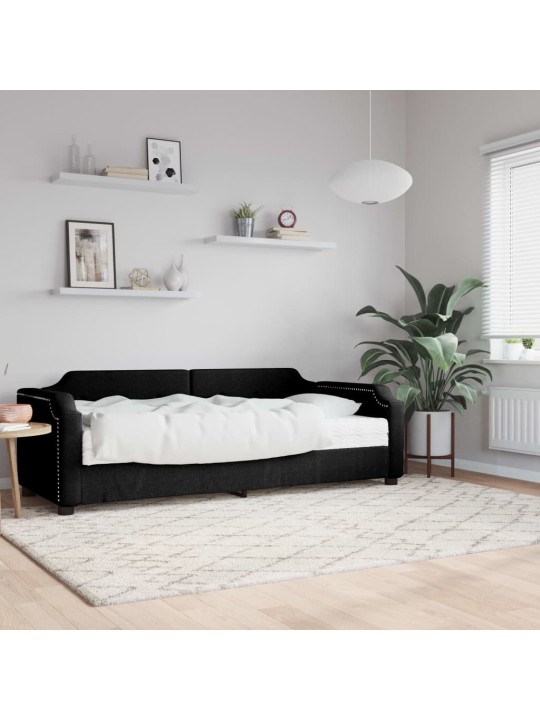 Válenda s matrací černá 80 x 200 cm textil