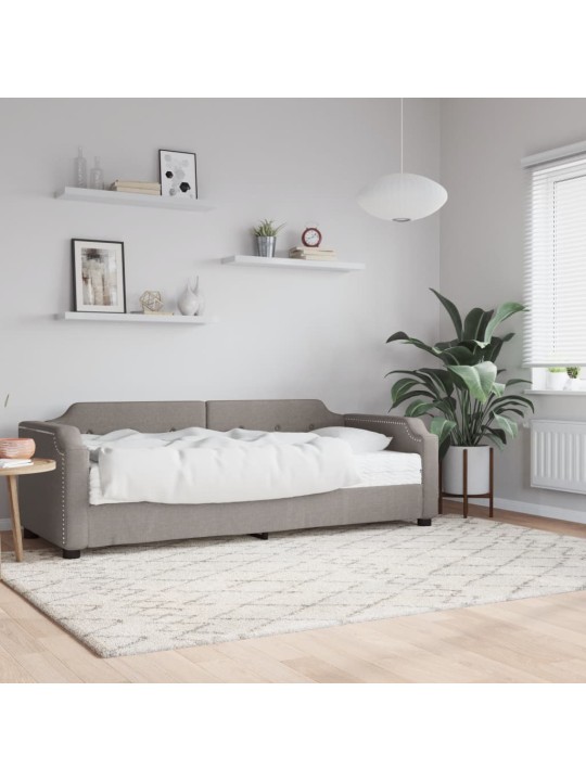 Válenda s matrací taupe 80 x 200 cm textil
