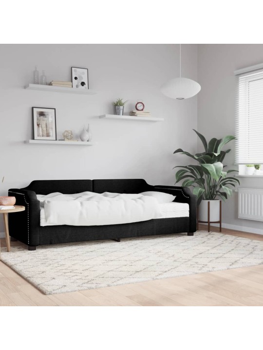 Válenda s matrací černá 90 x 200 cm textil
