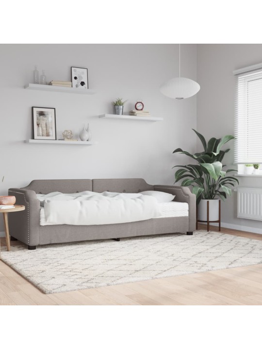 Válenda s matrací taupe 90 x 200 cm textil