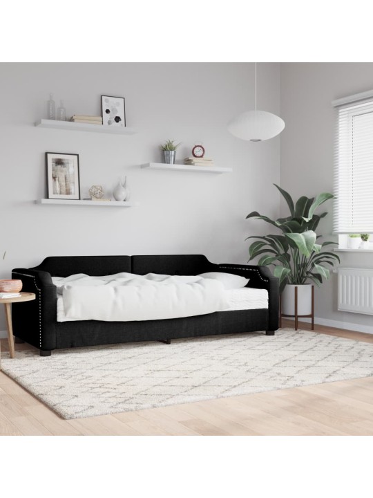 Válenda s matrací černá 90 x 190 cm textil