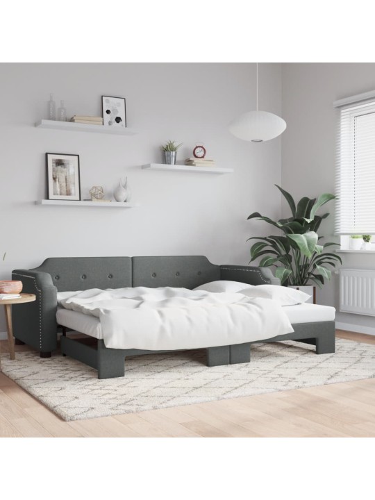 Válenda s přistýlkou tmavě šedá 90 x 200 cm textil