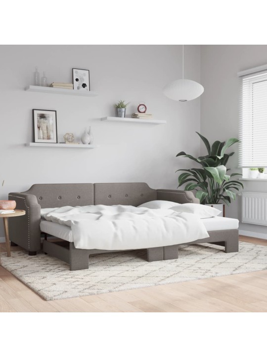 Válenda s přistýlkou taupe 90 x 200 cm textil