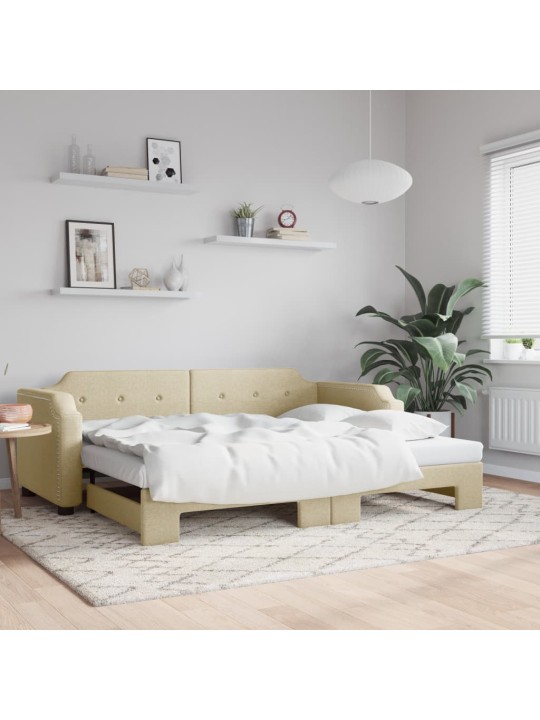 Válenda s přistýlkou krémová 100 x 200 cm textil