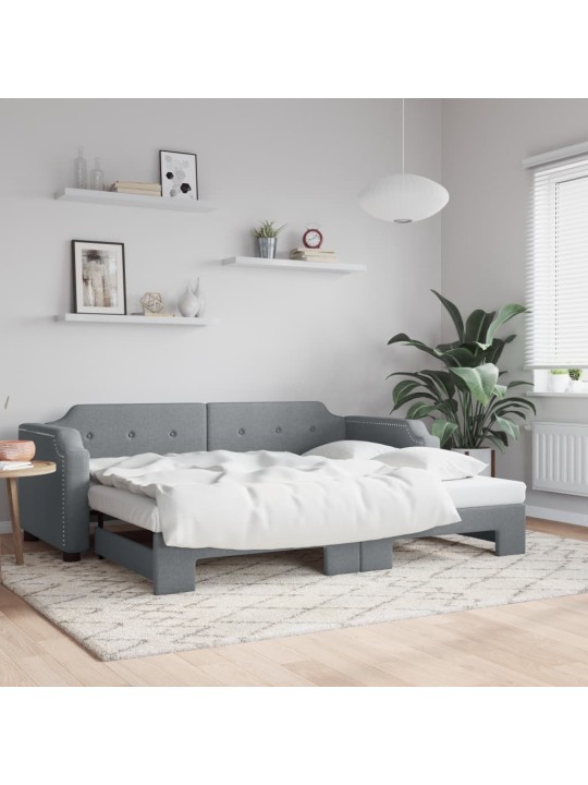 Válenda s přistýlkou světle šedá 90 x 190 cm textil