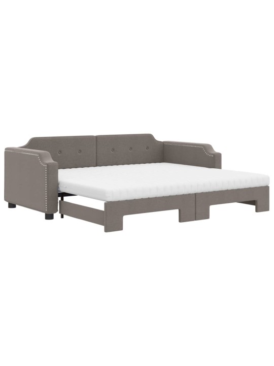 Válenda s přistýlkou a matracemi taupe 90 x 200 cm textil