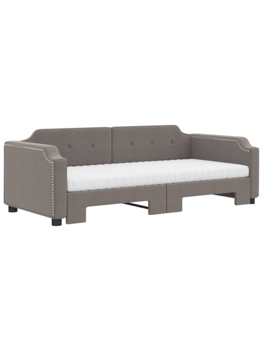 Válenda s přistýlkou a matracemi taupe 90 x 200 cm textil
