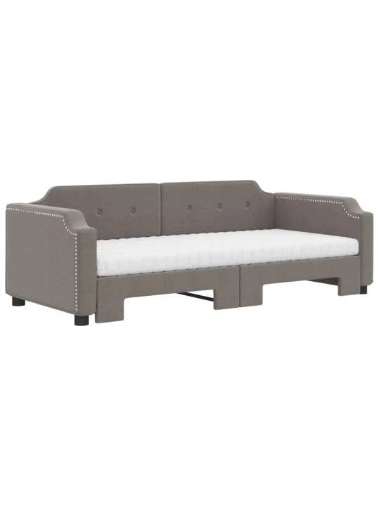 Válenda s přistýlkou a matracemi taupe 100 x 200 cm textil