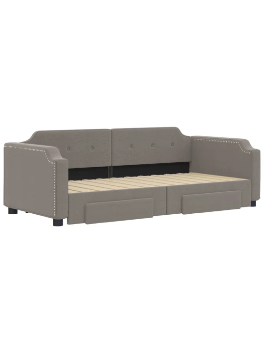 Válenda s přistýlkou a zásuvkami taupe 80 x 200 cm textil