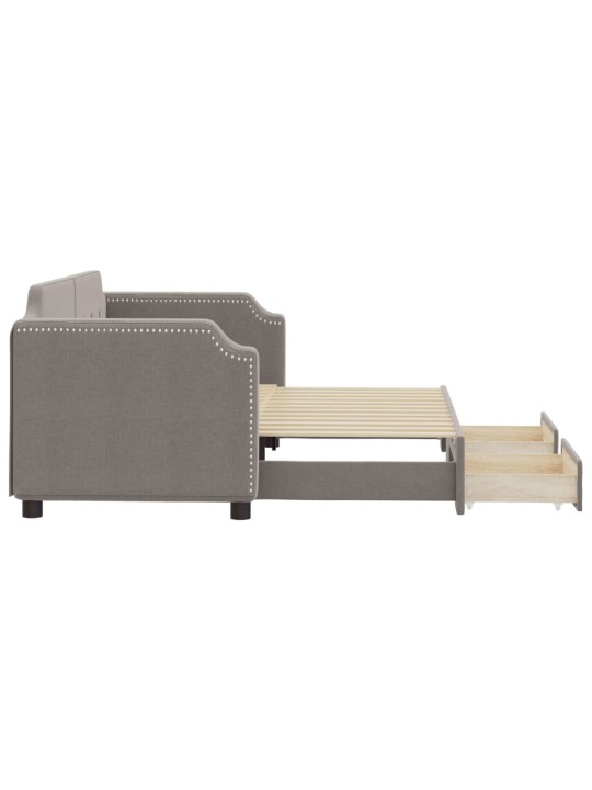 Válenda s přistýlkou a zásuvkami taupe 80 x 200 cm textil