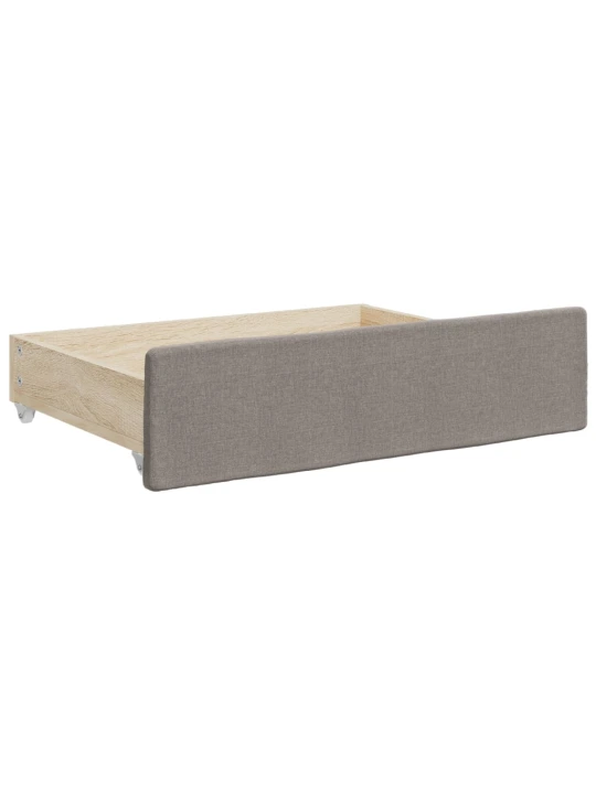 Válenda s přistýlkou a zásuvkami taupe 80 x 200 cm textil