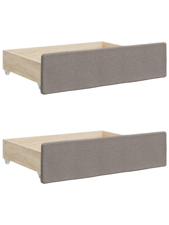 Válenda s přistýlkou a zásuvkami taupe 90 x 200 cm textil