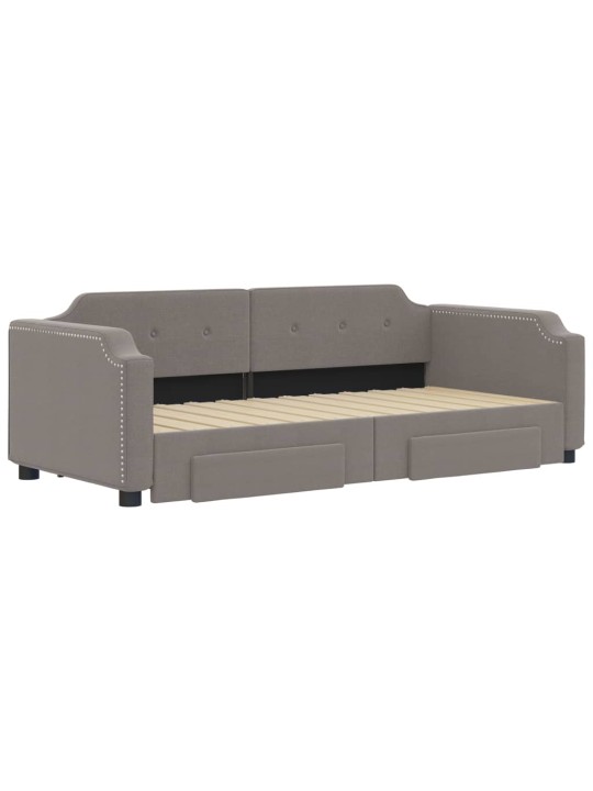 Válenda s přistýlkou a zásuvkami taupe 100 x 200 cm textil