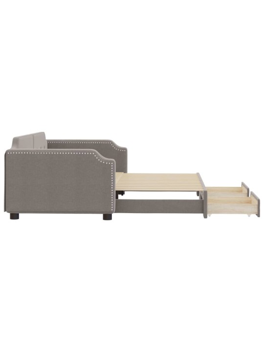 Válenda s přistýlkou a zásuvkami taupe 100 x 200 cm textil