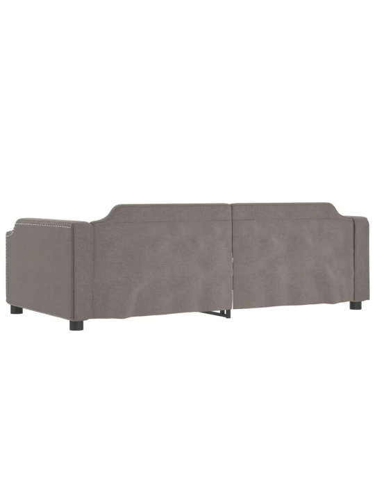 Válenda s přistýlkou a zásuvkami taupe 100 x 200 cm textil
