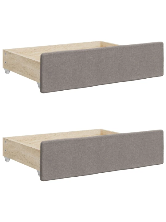 Válenda s přistýlkou a zásuvkami taupe 100 x 200 cm textil
