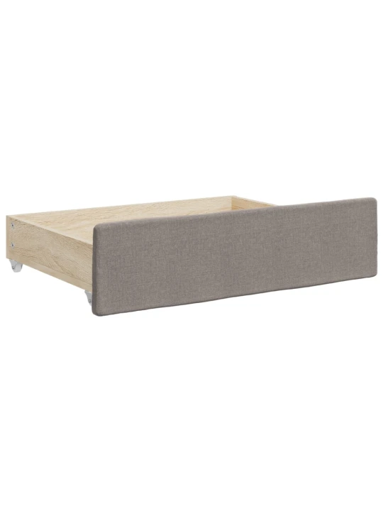 Válenda s přistýlkou a zásuvkami taupe 100 x 200 cm textil