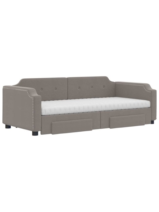 Válenda s přistýlkou a zásuvkami taupe 90 x 200 cm textil
