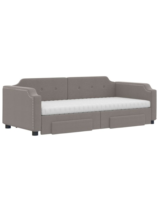 Válenda s přistýlkou a zásuvkami taupe 100 x 200 cm textil