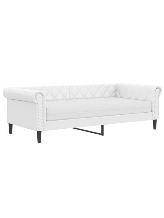 Válenda s matrací bílá 90 x 200 cm umělá kůže