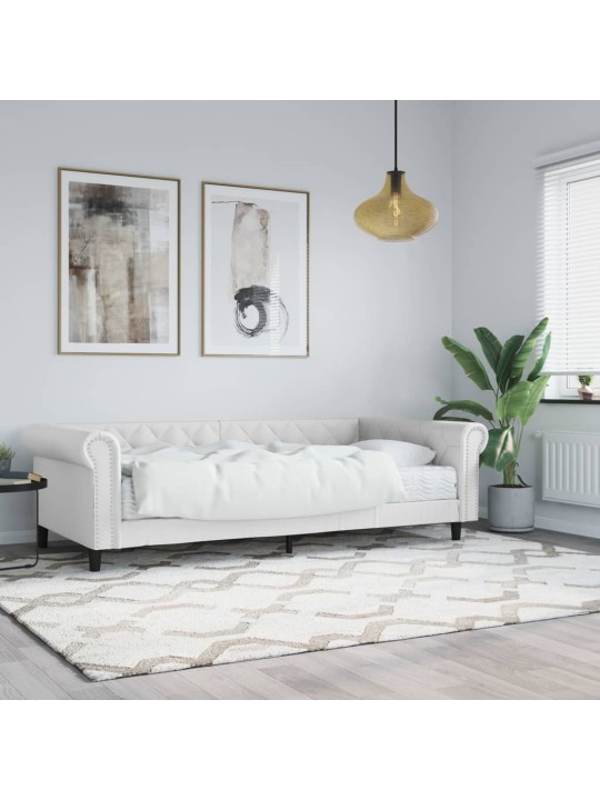Válenda s matrací bílá 90 x 200 cm umělá kůže