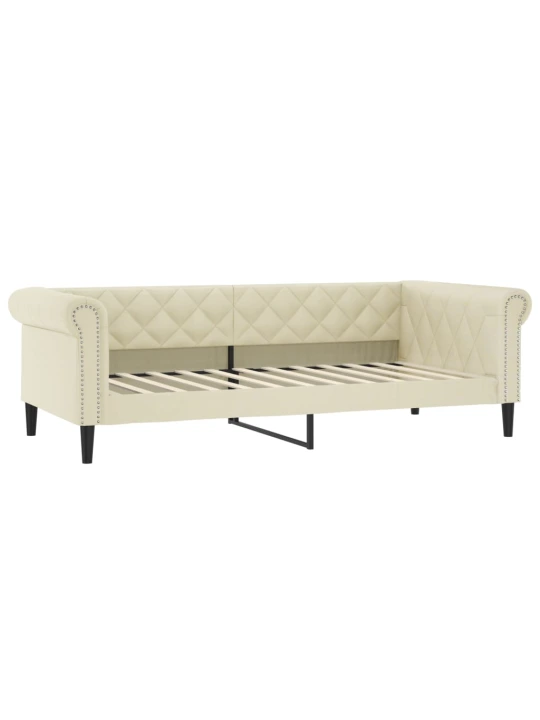 Válenda s matrací krémová 90 x 200 cm umělá kůže