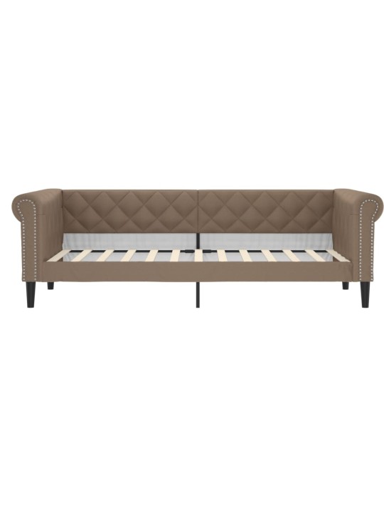 Válenda s matrací cappuccino 90 x 200 cm umělá kůže