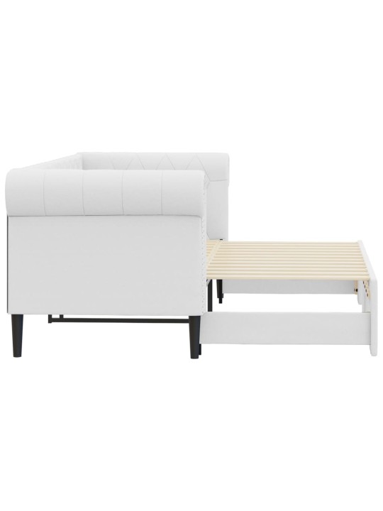 Válenda s přistýlkou bílá 90 x 200 cm umělá kůže