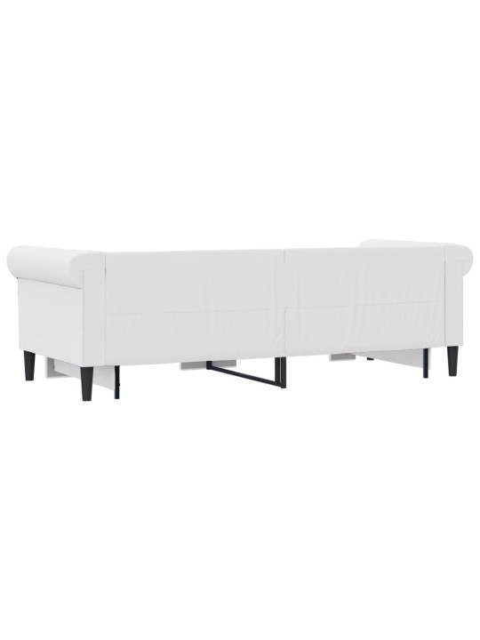 Válenda s přistýlkou bílá 90 x 200 cm umělá kůže