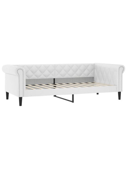 Válenda s přistýlkou bílá 90 x 200 cm umělá kůže