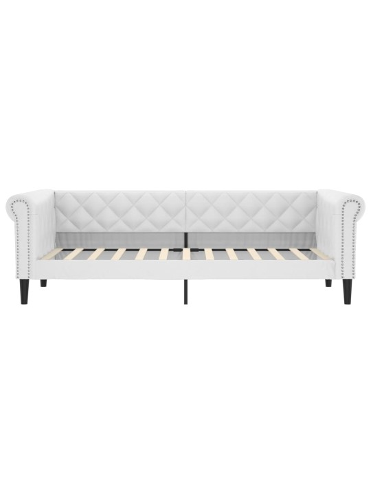 Válenda s přistýlkou bílá 90 x 200 cm umělá kůže