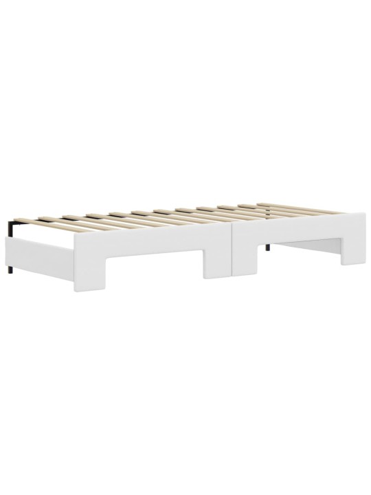 Válenda s přistýlkou bílá 90 x 200 cm umělá kůže