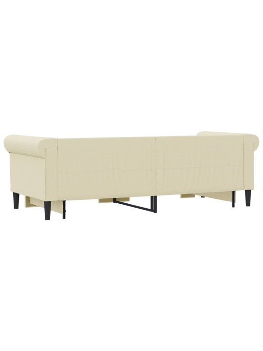 Válenda s přistýlkou krémová 90 x 200 cm umělá kůže