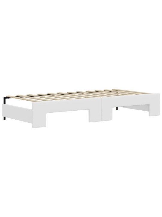 Válenda s přistýlkou a matracemi bílá 90 x 200 cm umělá kůže