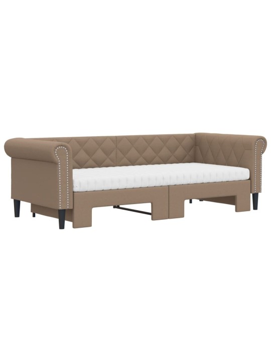Válenda s přistýlkou a matracemi cappuccino 90x200cm umělá kůže