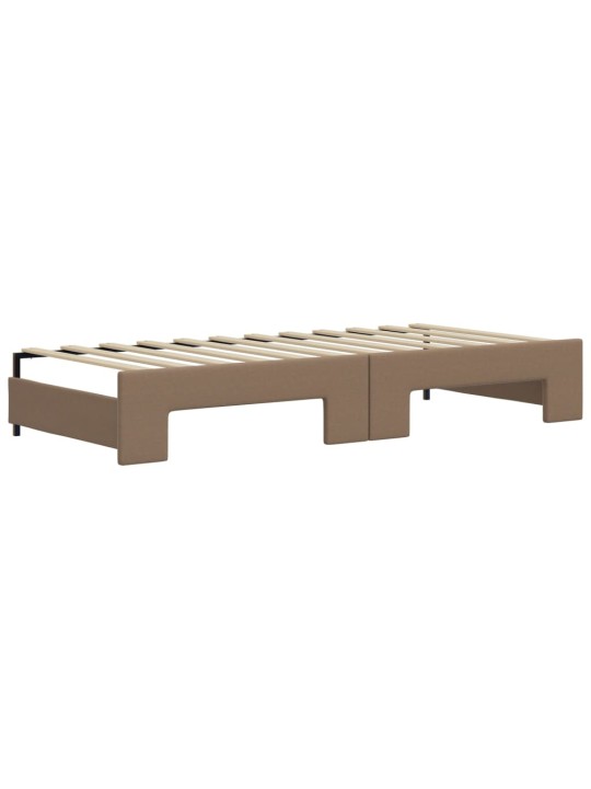 Válenda s přistýlkou a matracemi cappuccino 90x200cm umělá kůže