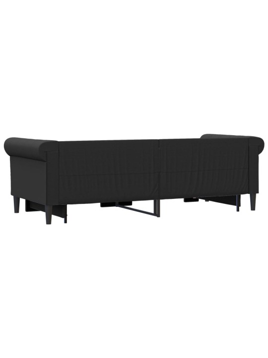 Válenda s přistýlkou a zásuvkami černá 90 x 200 cm umělá kůže
