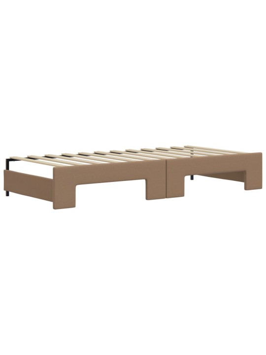 Válenda s přistýlkou a zásuvkami cappuccino 90x200cm umělá kůže